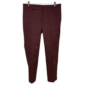Ann Taylor Red and Black Geometric Women's Cropped‎ Pants Devin Fit